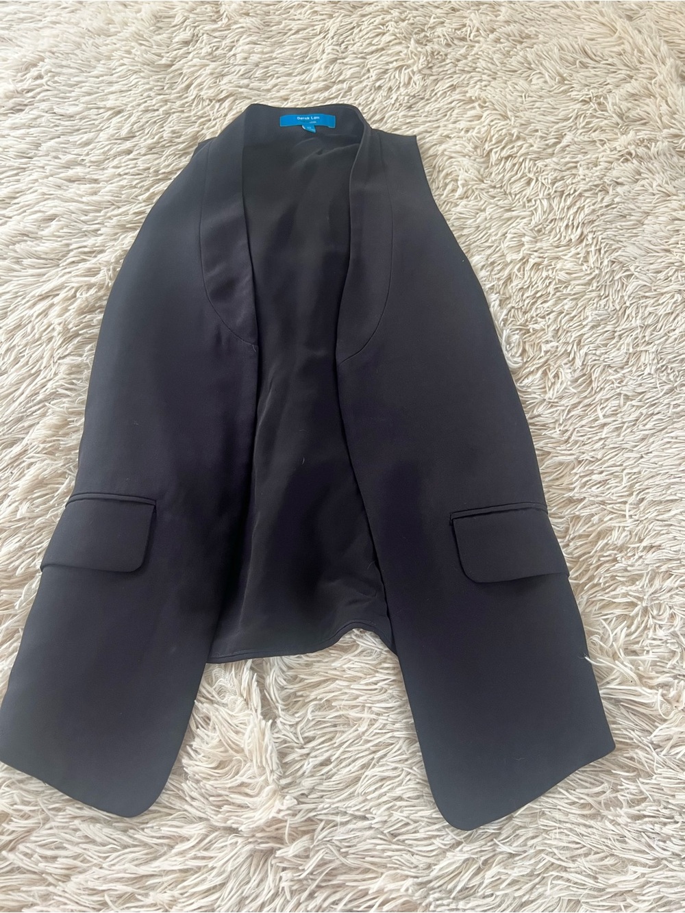 Derek Lam Black Sleeveless Blazer Vest